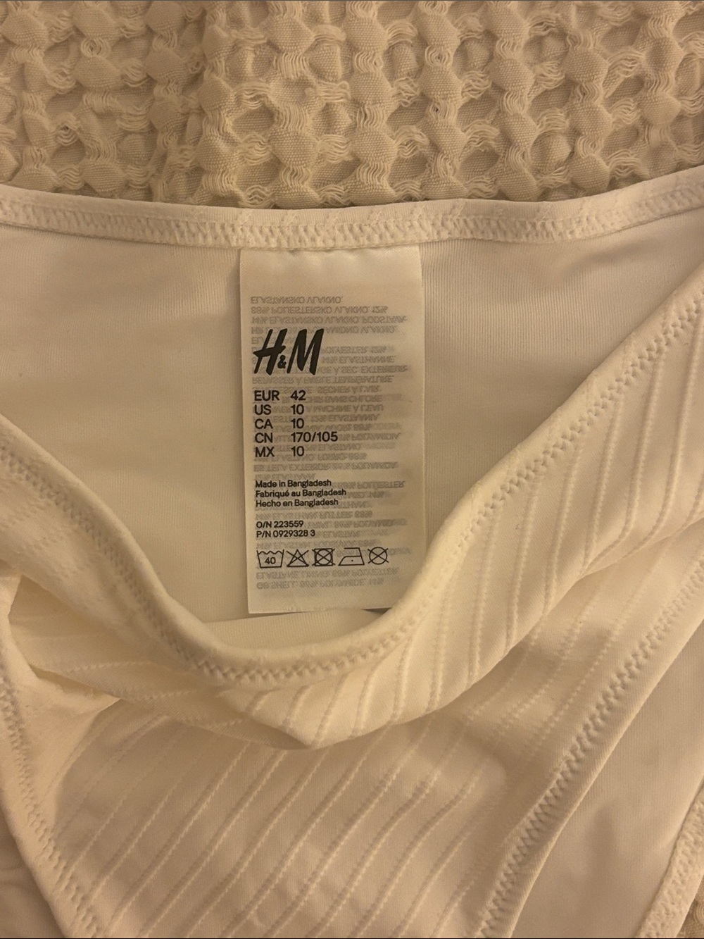 H&M White Ribbed Bikini Bottom - Picture 2 of 2